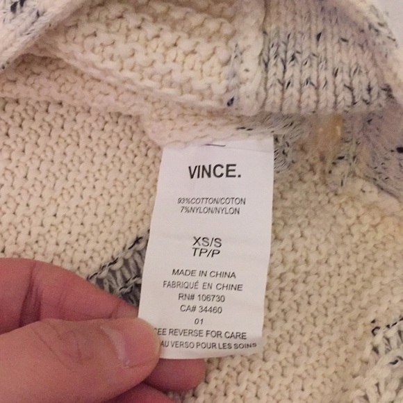 NWT VINCE Speckle Stitch Popover Sweater - Picture 6 of 8